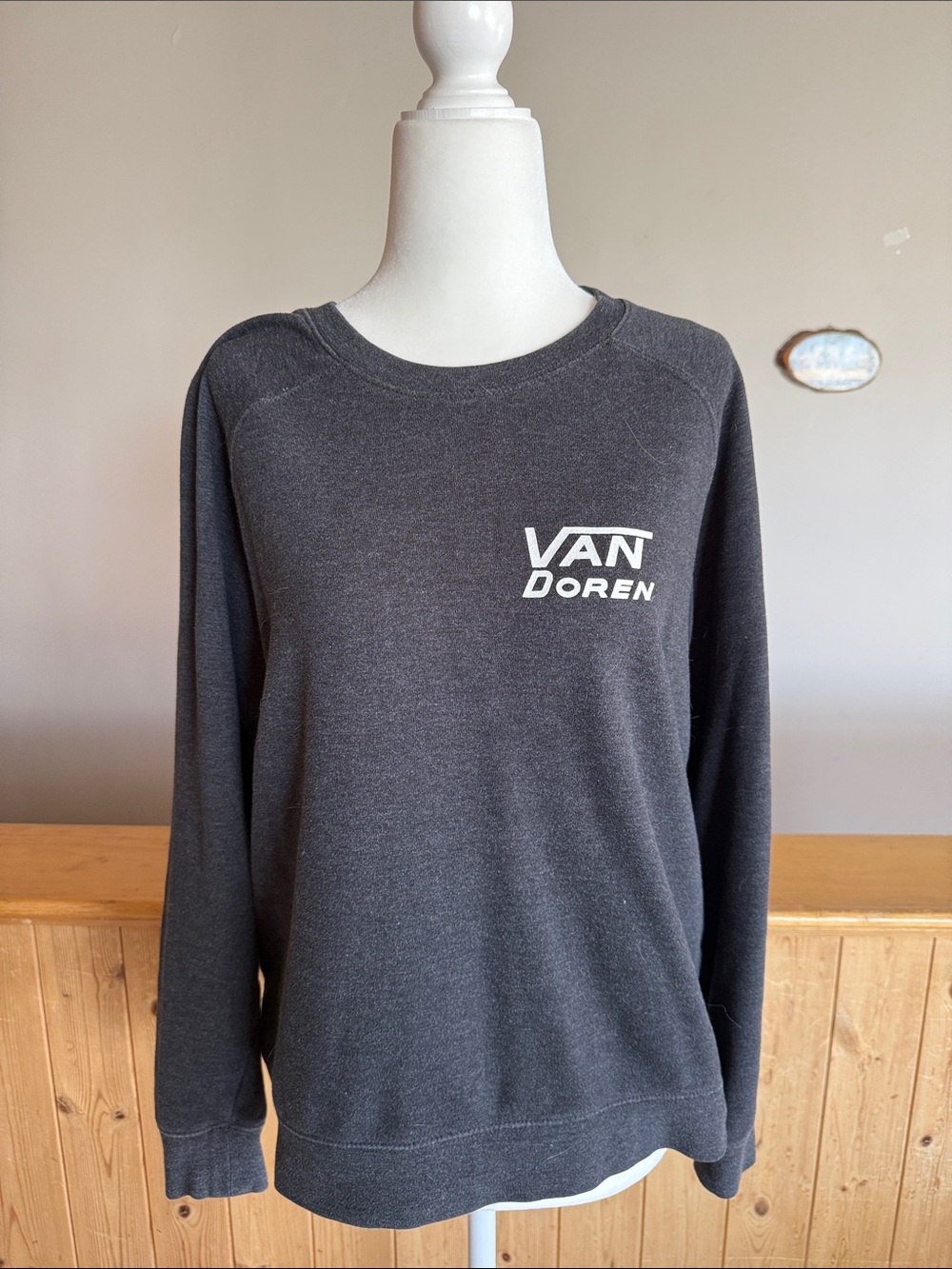 Vans Charcoal Crewneck Sweatshirt with White Logo